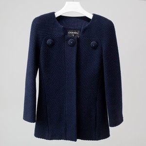 Chanel Navy Wool Mod Coat